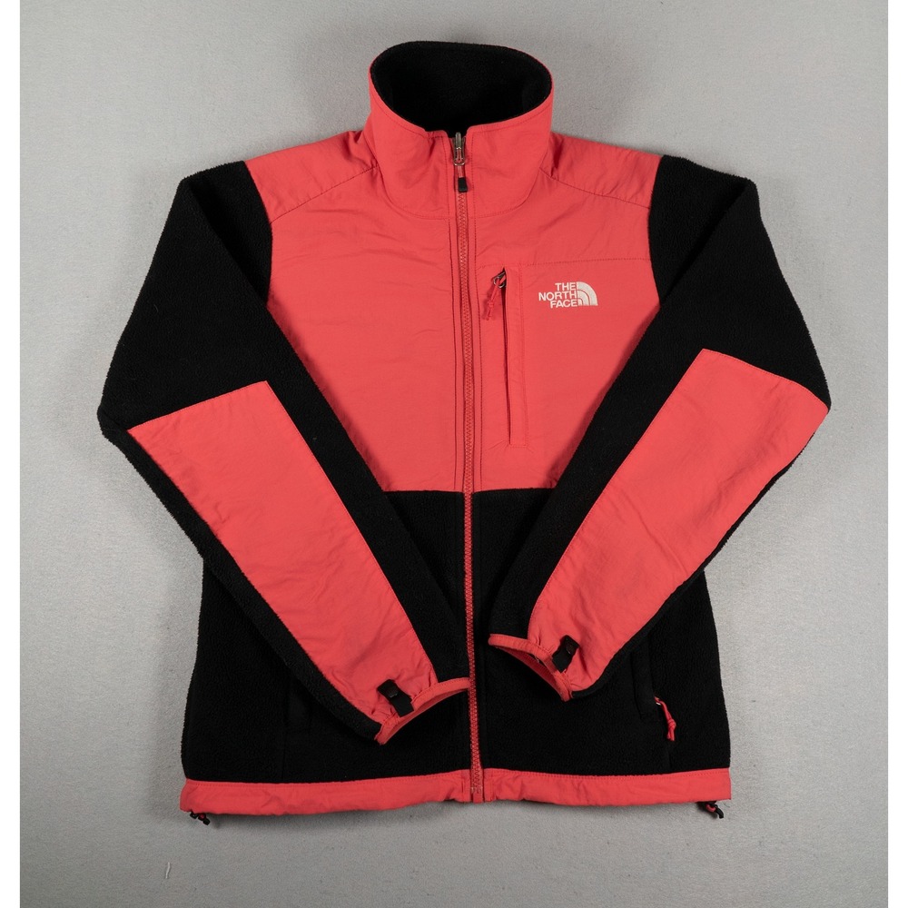 The North Face Womens Denali Polartec Fleece Jacket Colorblock Coral Black S